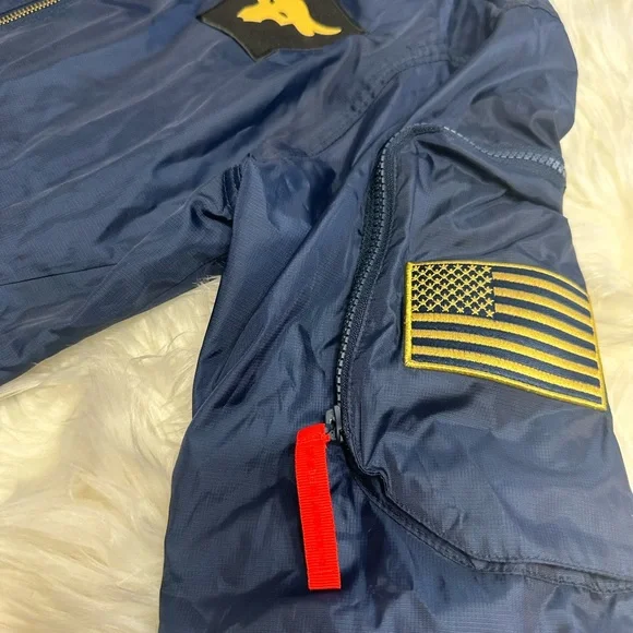 Under Armour Project Rock Amal Blue Freedom Storm Bomber Jacket Mens 1350992 408